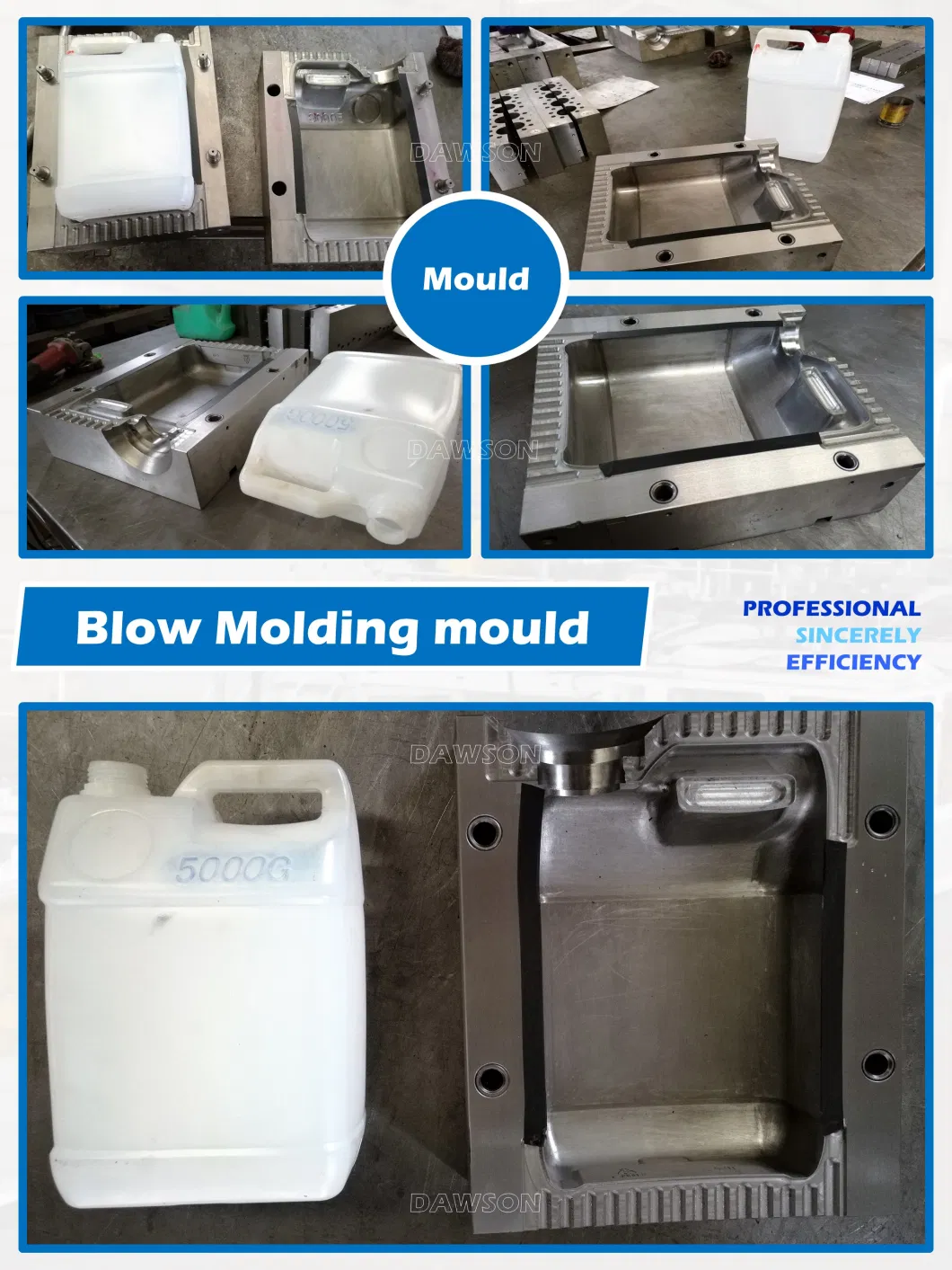 Plastic Blowing Mold for 5L HDPE Bottle with Handle